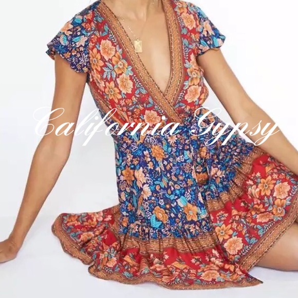 Boho Chic Vintage Floral Wrap Dress🎉RESTOCKED🎉 - Picture 6 of 16